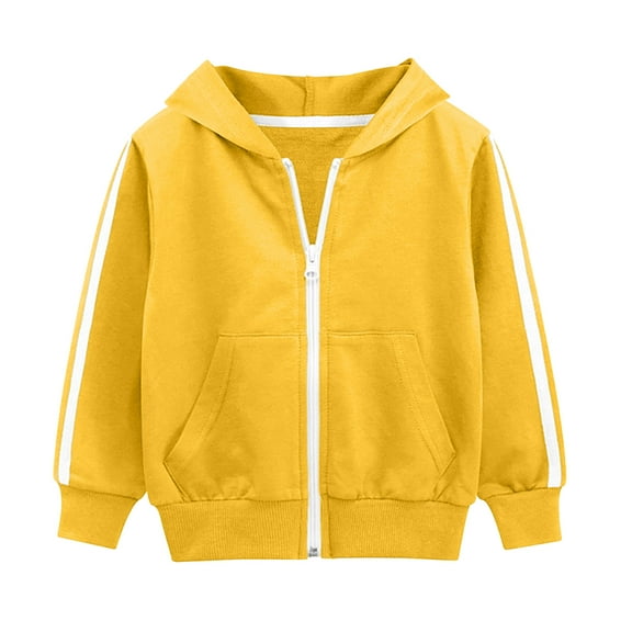 KPOPLK Snap-Front Hoodie 152% Organic Cotton Baby Boys, Girls(12-18 Months,Yellow)
