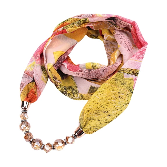 IROINNID Women Cotton Womenswear Beauty Printed Linen Necklace Pendant Scarf Soft Necklace Scarf
