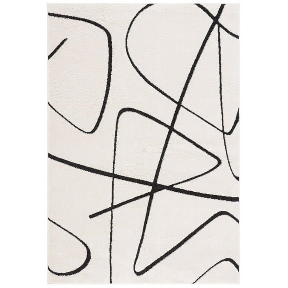 SAFAVIEH Melody Quinn Modern Area Rug, Ivory/Black, 5'3" x 7'6"