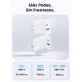 thumbnail image 4 of Cargador 2 en 1 Ugreen Carga Rápida 20W Blanco 1 USB C, 1 USB A, 4 of 8