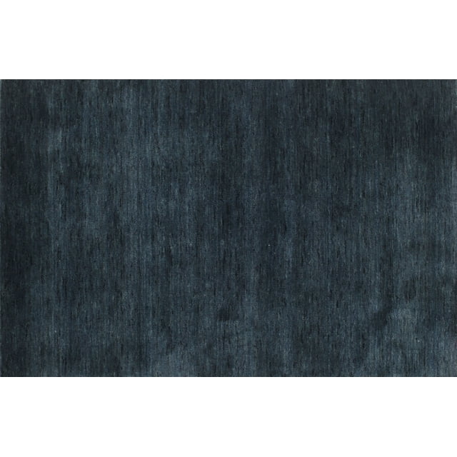 Ahgly Company Indoor Rectangle Contemporary Dark Blue Grey Blue CON2X Area Rugs, 2' x 4'
