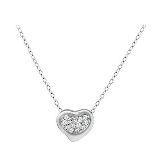 Sterling Silver Heart CZ Pendant
