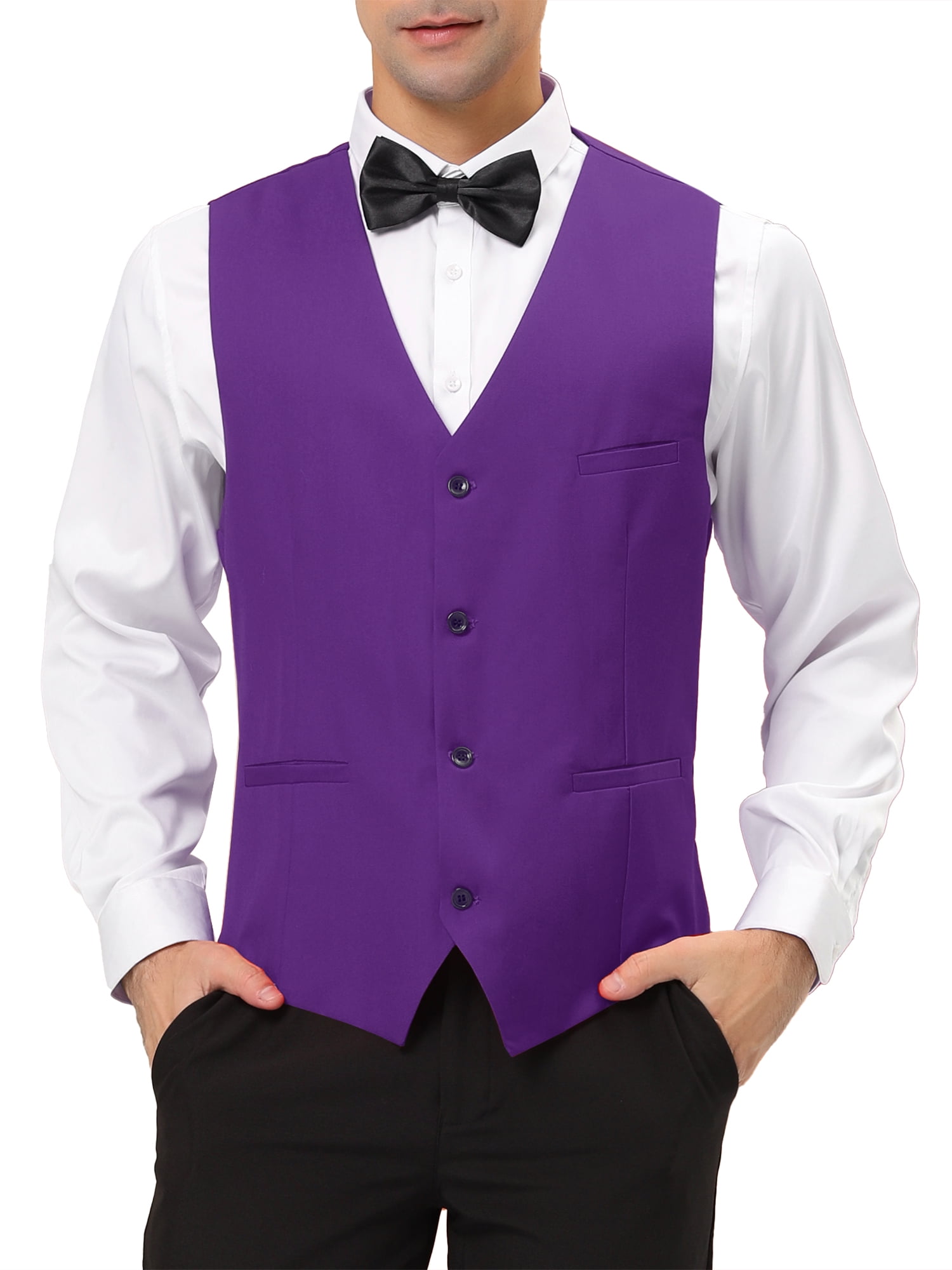 Lars Amadeus Men's Formal Vest V Neck Business Dress Suit Waistcoat ...