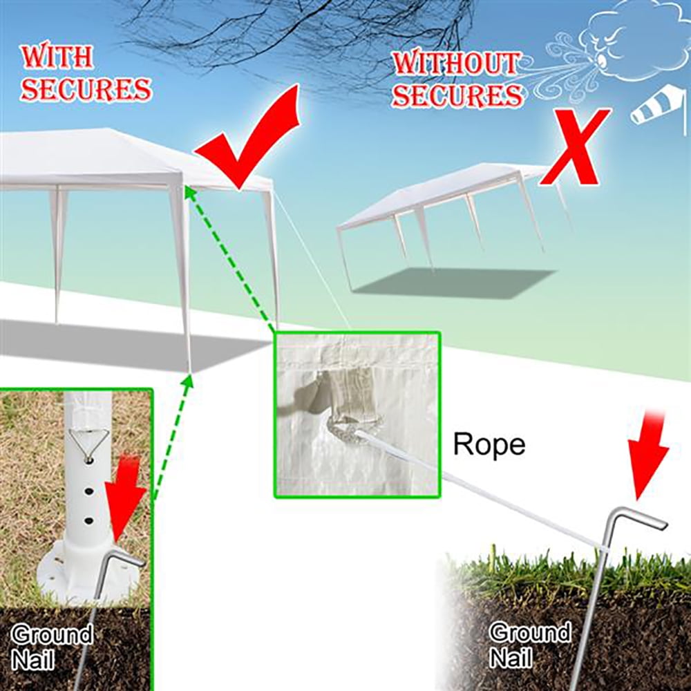 Kepooman 20'x 10'Canopy Tent With 6 Sides Sidewalls, Wedding Party Tent with Two Doors, White Kepooman 20'x 10'Canopy Tent With 6 Sides Sidewalls, Wedding Party Tent with Two Doors, White
