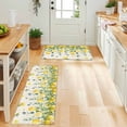 thumbnail image 3 of Kitchen Rugs and Mats 2 Pieces Floral Lemon Runner Rug Sets Fruit Eucalyptus Leaf Branch Retro Soft Comfort Standing Kitchen Mats for Floor Absorbent Area Rugs Carpet Non Slip Cushioned Doormat, 3 of 9