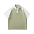 thumbnail image 1 of ylioge Basic Golf Tees for Men Casual Short Sleeve Button Collared T-Shirts Mens Pullover Slim Color-Block Comfort Raglan Workout Sports Tops, 1 of 4