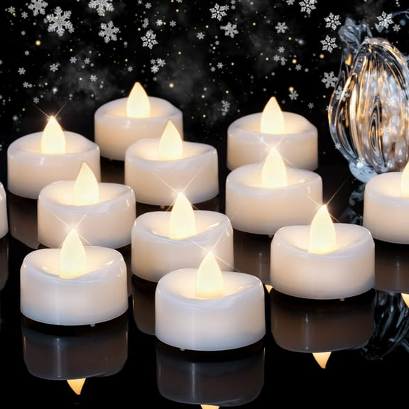 Merrynights LED Candles, Tea Lights Candles Battery Operated Bulk, 50-Pack Long-Lasting 150 Hours Flameless Tealight Candles, Realistic Tea Lights for Christmas Holiday , 1.5'' D X 1.25'' H