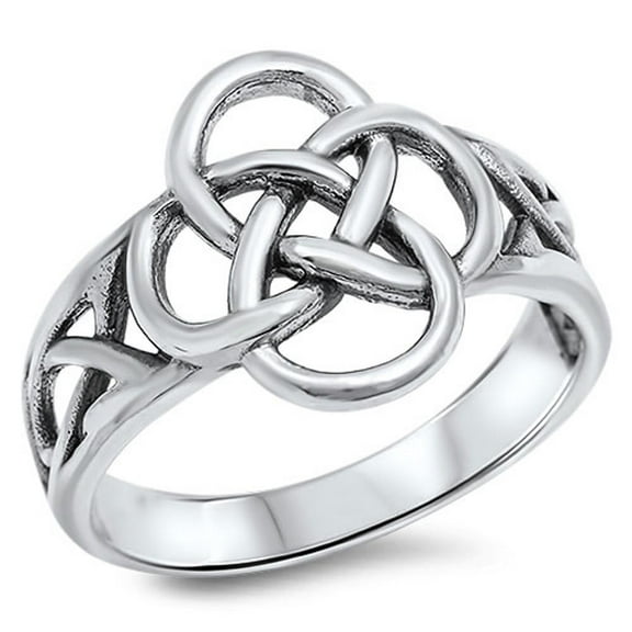 Women's Celtic Flower Knot Ring .925 Sterling Silver Band Jewelry Female Male Unisex Size 7