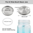 thumbnail image 4 of Uxcell 2 Pcs Stainless Steel Wide Mouth Jars Lids with Straw Hole for Mason Bottle Jar Silver, 4 of 7