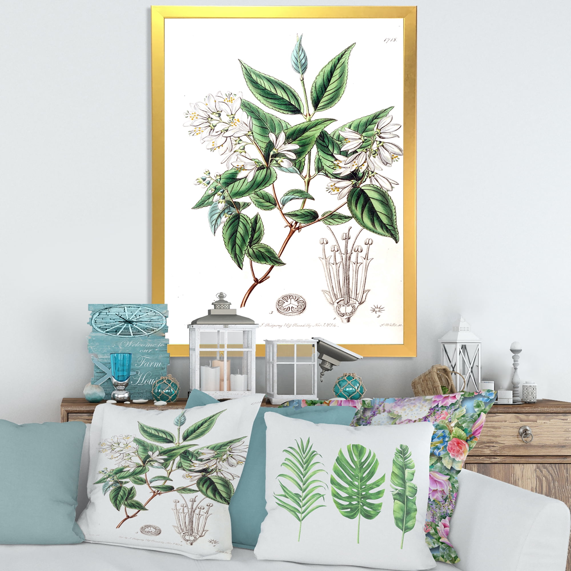 Designart 'Ancient Botanicals X' Traditional Framed Art Print