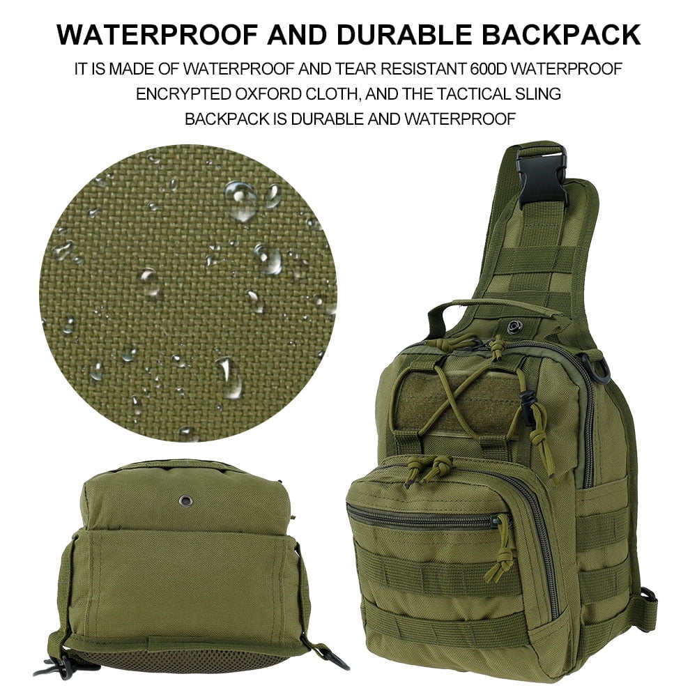 Sac à Bandoulière Tactique Militaire - Imperméable, Réglable, 24x14x9 Cm - Pour Sport Et Extérieur - 3