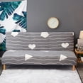 thumbnail image 3 of Funda de sofá sin brazos perfecl spandex Estiramiento Estampado Futon antideslizante 3 plazas, 3 of 7