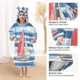 thumbnail image 3 of FORMRS Wearable Blanket Hoodie with Sleeves for Kids Cozy Flannel Sweatshirt, Red Sailboats, 3 of 7