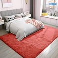thumbnail image 2 of SUSUZI 5' x 7' Shaggy Area Rug, 2 Inch Thick Fluffy Plush Carpet with Non-Slip PVC Back, Soft Polypropylene Floor Rug for Bedroom Living Room Kids Room Home Décor, Red, 2 of 7