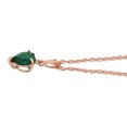 thumbnail image 3 of Galaxy Gold 14K 14"  Solid Rose Gold Lab Grown Heart Emerald Necklace and Earring Set Grade AAA, 3 of 7