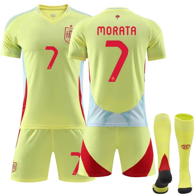 Maillot de Soccer Extérieur Hommes Femmes GAVI 9# MORATA 7# pour Garçons Filles