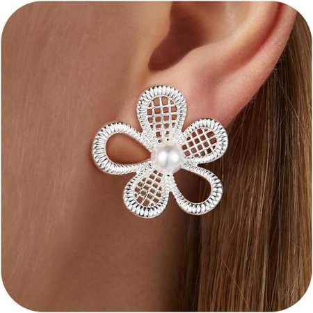 Clip on Earrings Fine for Women 925 Sterling Silver Plated Cubic Zirconia Pearl Clip on Non Pierced Earrings for Women Jewelry Gifts Wedding Party[q660]