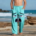 thumbnail image 2 of Boys Funny Cartoon Face Print Lounge Pants with Pockets - Soft Stretchy Sweatpants for Kids, Casual Playwear, Green,Size 11 T, 2 of 9