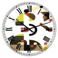 thumbnail image 1 of DesignArt Circe Composition in Pink Green And Black II Large Wall Clock, 1 of 2
