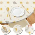 thumbnail image 4 of Beige Sun Moon Planet Star Pattern Round Fitted Tablecloth with Elastic Edge,Dining Table Cover Waterproof,Outdoor Round Tablecloth for Camping,Dining,Indoor and Outdoor, 4 of 7