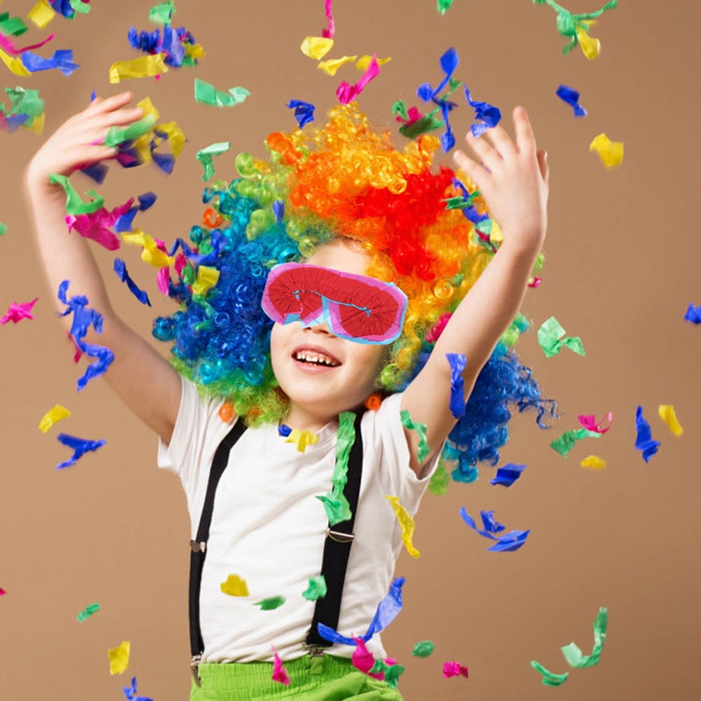 OHOIOLLA 1Set Lightweight Pinata Stick with Multicolor Paper for Fun Party and Blindfold Set