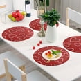 thumbnail image 4 of 15 Inch Round Grid Plate Mats Heat Non-Slip Resistant PVC Placemats for Kitchen Dining Table Decor Candy Cane-shaped Hearts Pattern 1PCS, 4 of 5