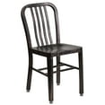thumbnail image 2 of Merrick Lane 18 Inch Black-Antique Gold Galvanized Steel Indoor/Outdoor Dining Chair with Slatted Back and Powder Coated Finish, 2 of 13