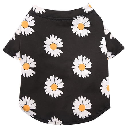 Breathable Cute Cat Clothing Comfotable Summer Pet Clothes Costume Dog Shirt Vest BLACK XL