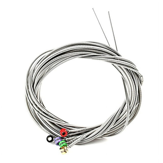 Set of 5 Pcs Stainless Steel Strings with Color Ball Ends for 5 String Electric Guitar Replacement Parts,5 x Strings,Silver