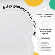 Exquisite 9 Clear Disposable Party Plastic Plates, 100 Count, Heavy Duty 350 GSM Plate
