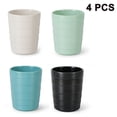 thumbnail image 1 of Vaso para beber ecológico, irrompible, reutilizable, de paja de trigo, biodegradable, juego de 4 vasos saludables, multicolor, apto para lavavajillas, 1 of 8