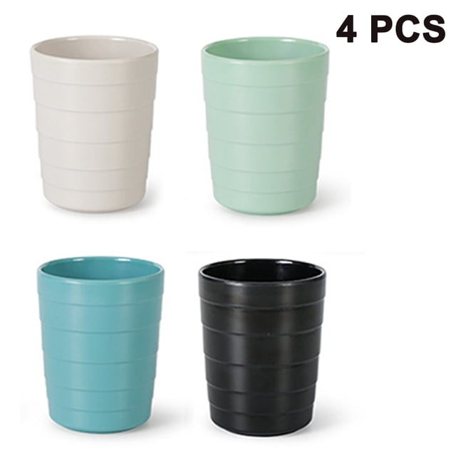Vaso para beber ecológico, irrompible, reutilizable, de paja de trigo, biodegradable, juego de 4 vasos saludables, multicolor, apto para lavavajillas
