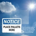 thumbnail image 6 of (2 Pack) Place Pallets Here OSHA Notice Sign 5 Inch X 3.5 Inch Vinyl Label Decal Sticker Weather Resistant, UV Protected for Workplace, Business, and Construction Site, Made in the USA, 6 of 7