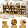 thumbnail image 5 of 8 Cubes Organizer Bookcase, 3-Tier Open Bookshelf, Horizontal Storage Cabinet with Anti-Tilt Device, Floor Standing Wooden Book Display Shelves for Bedroom, Classroom, Office, 5 of 9