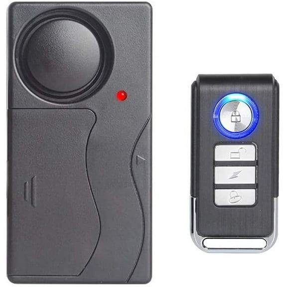 2pcs Wireless Vibration Alarm, Anti-theft Burglar Alarm for Bicycle/Bike/Motorcycle/Car/Vehicles/Door/Window, 110db Super Loud (Remote Control Included)