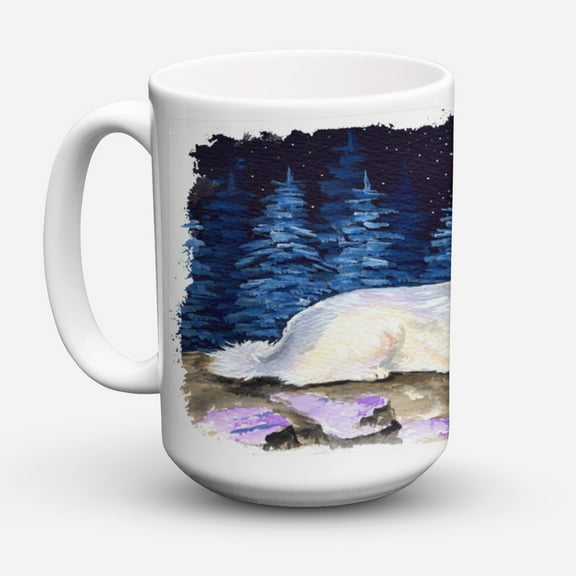 Carolines Treasures SS8438CM15 Starry Night Great Pyrenees Coffee Mug 15 oz 15 ounce multicolor