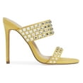 thumbnail image 3 of Lauren Lorraine Bing Yellow Open Toe High Heel Dress Mule Rhinestone Sandals (Yellow, 8.5), 3 of 5