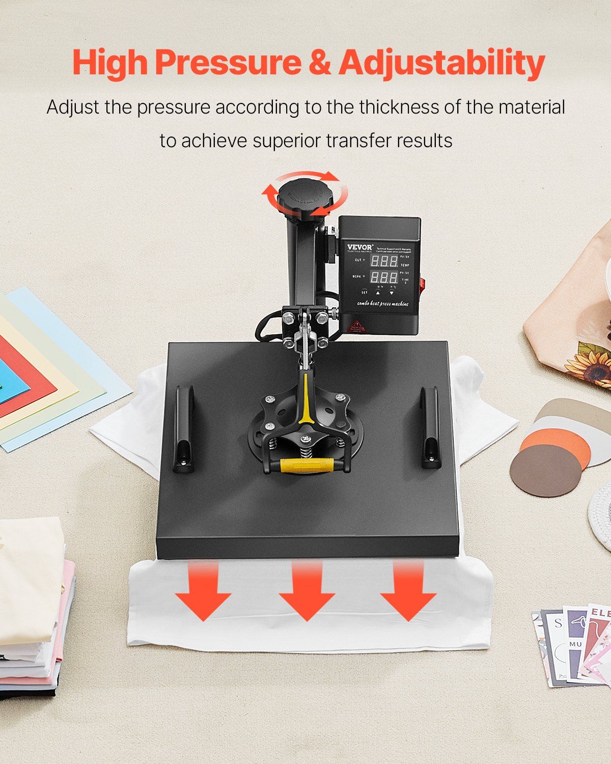 2-in-1 Sublimation Heat Press 15x15 Inch for Custom Apparel & Accessories