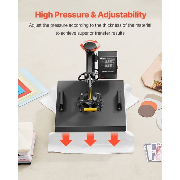 Heat Press Machine 15x15" for DIY T-Shirt, Cap & Sublimation Projects