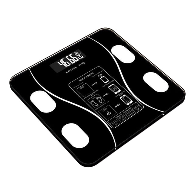 Báscula corporal con pantalla LED Pisexur, soporte para peso, índice de salud humana
