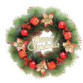 thumbnail image 2 of Decoraciones de corona navideña Corona navideña para puerta de entrada de 14 pulgadas con letrero de Feliz Navidad Corona navideña para puerta con caja Decoraciones navideñas para interiores y, 2 of 7