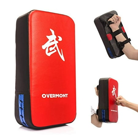 Leather Thai Kick Pads Overmont Taekwondo Kick Pads Boxing Karate Pad PU Leather Muay Thai MMA Martial Art Kickboxing Punch Mitts Punching Bag Kicking Shield Training ()
