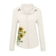 thumbnail image 4 of Puntoco Mujeres Impreso Algodón Manga Larga Tanque Carrera Bloues Cardigan tops Puntoco Puntoco-1, 4 of 5