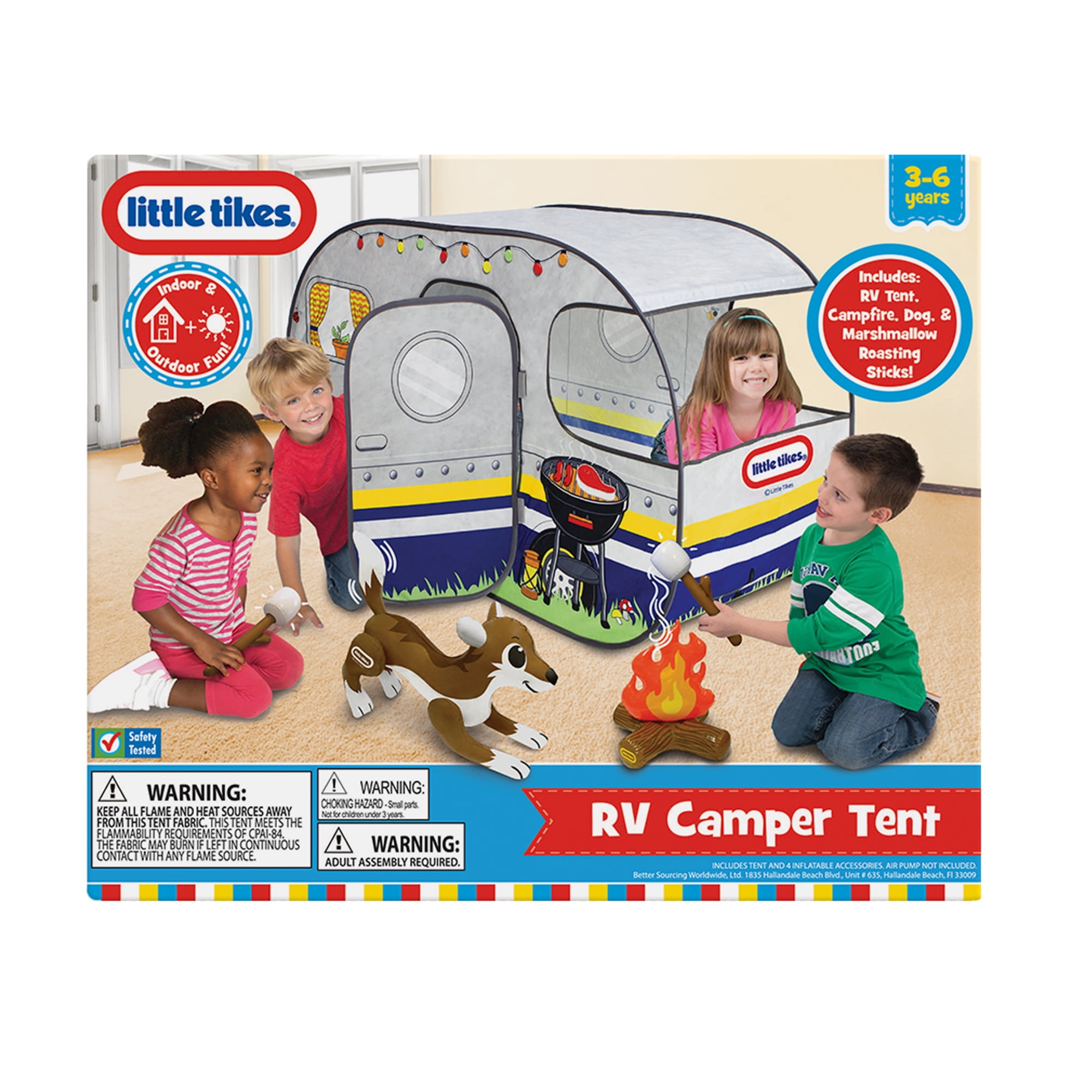 Little Tikes RV Camper Tent - Pop-Up Playhouse with Inflatable Accessories for Kids Ages 3-8