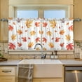 thumbnail image 2 of Yayeee Kitchen Curtains Set of 2 Light Filtering 57"x24" Over Sink Window Panels, Watercolor Autumn Leaves, 2 of 7