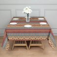 thumbnail image 3 of Red and Yellow Geometric Striped Pattern Square Tablecloth,Waterproof Square Table Cover,Wipeable Spillproof Washable Table Cover for Home Kitchen Party Decor 42"X42"(107x107cm), 3 of 6