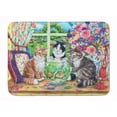 thumbnail image 1 of Carolines Treasures CDCO0325RUG Cats Just Looking in the Fish Bowl Machine Washable Memory Foam Mat, 1 of 4