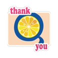 thumbnail image 1 of Q Alphabet Orange Fruit Cute Pattern Thank You Stickers Quote Grateful, 1 of 3