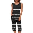 thumbnail image 2 of Summer Pajamas Womens Pajama Sets Pleated Tank Tops And Capris With Pockets Floral Soft Cute 2pcs Loungewear Features:, 2 of 5