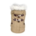 thumbnail image 3 of Botón de cuerno Perro Gato Abrigo Chaqueta Mascota Abrigo de invierno con capucha Chaqueta Ropa XS-XXL Khaki_L Zulema Abrigo de invierno de perro, 3 of 8